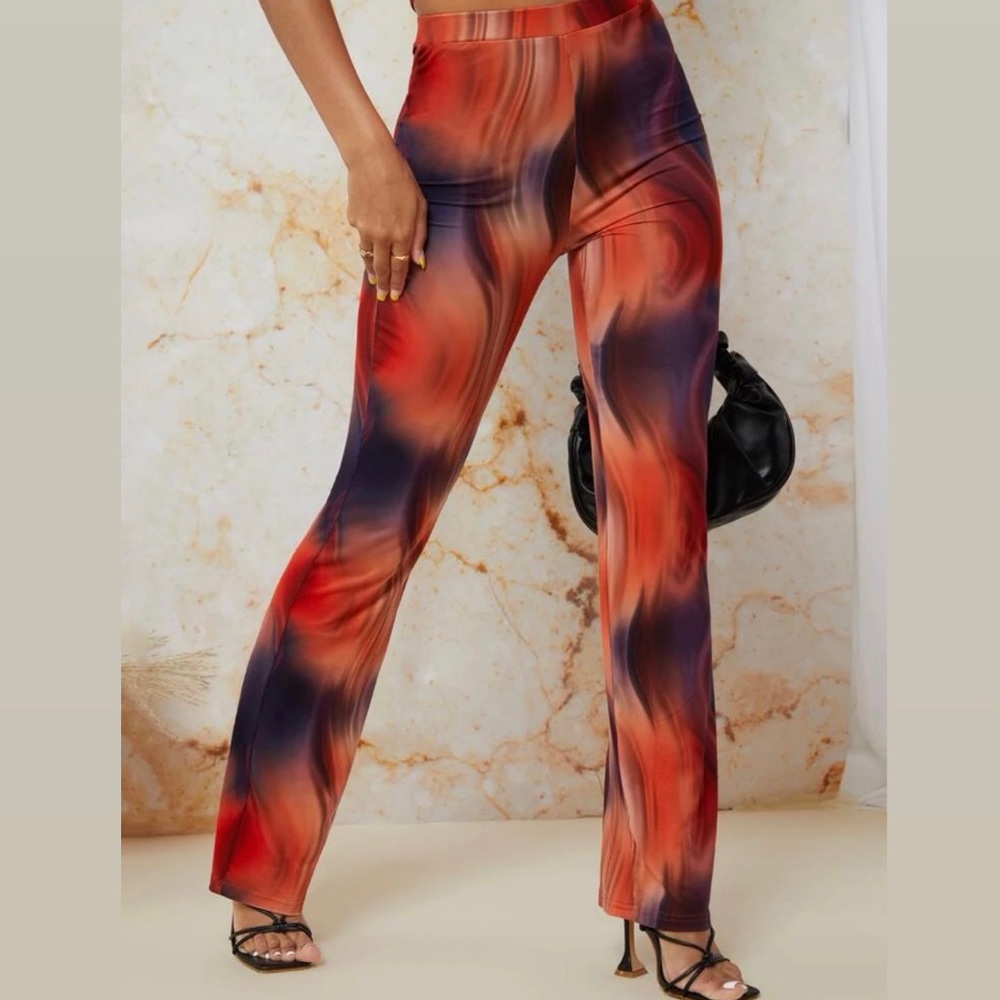 Colorful Tie-Dye Flare Pants